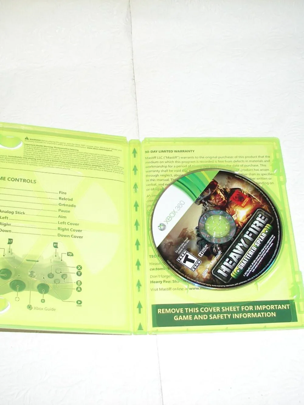 Xbox 360 Game:  HEAVY FIRE - SHATTERED SPEAR